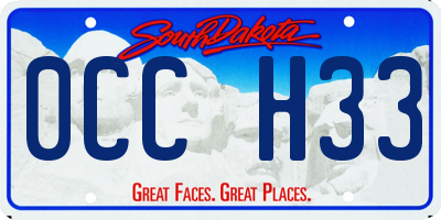 SD license plate 0CCH33