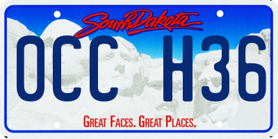 SD license plate 0CCH36