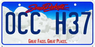 SD license plate 0CCH37