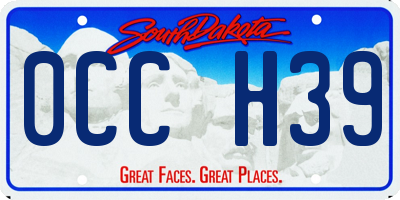 SD license plate 0CCH39