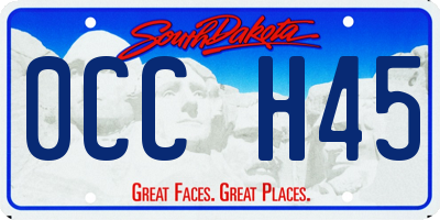 SD license plate 0CCH45