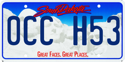 SD license plate 0CCH53