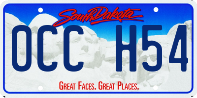 SD license plate 0CCH54