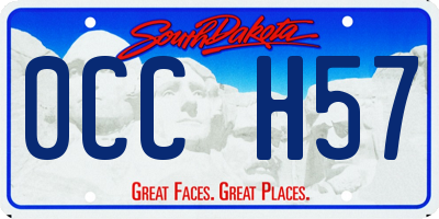 SD license plate 0CCH57