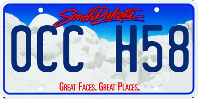 SD license plate 0CCH58