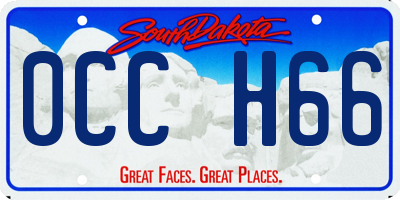 SD license plate 0CCH66