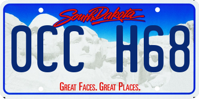 SD license plate 0CCH68