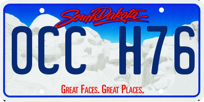 SD license plate 0CCH76