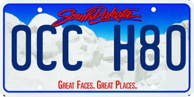 SD license plate 0CCH80