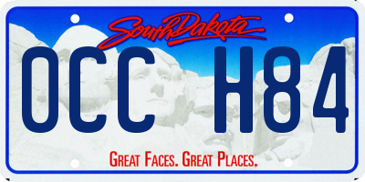SD license plate 0CCH84