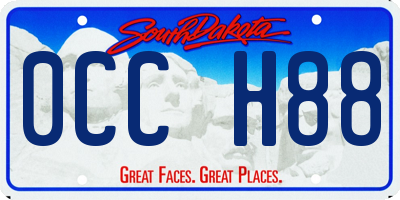 SD license plate 0CCH88