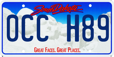SD license plate 0CCH89