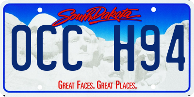 SD license plate 0CCH94