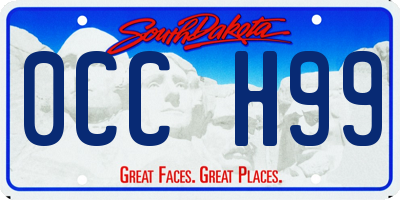 SD license plate 0CCH99