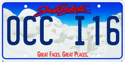 SD license plate 0CCI16