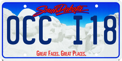 SD license plate 0CCI18