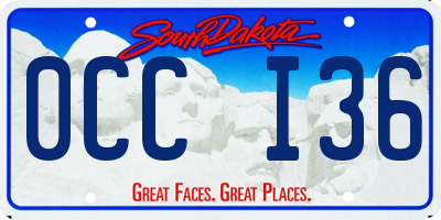 SD license plate 0CCI36