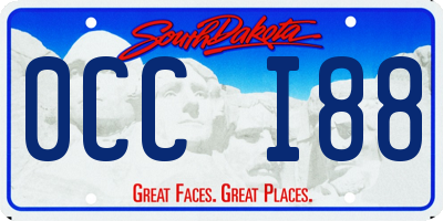 SD license plate 0CCI88