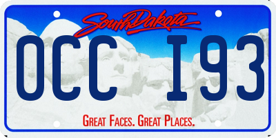 SD license plate 0CCI93