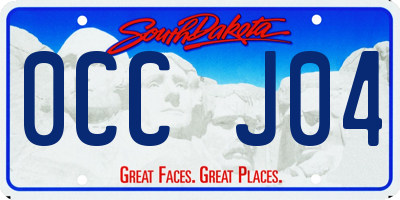 SD license plate 0CCJ04