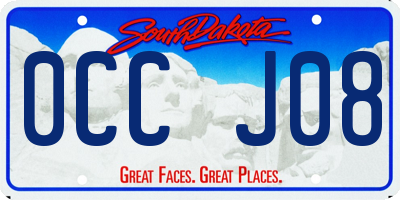 SD license plate 0CCJ08