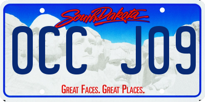 SD license plate 0CCJ09