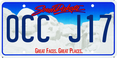 SD license plate 0CCJ17