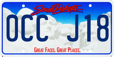 SD license plate 0CCJ18