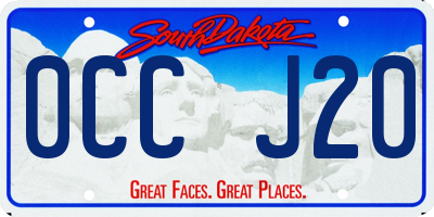 SD license plate 0CCJ20