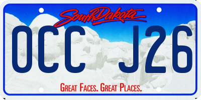 SD license plate 0CCJ26