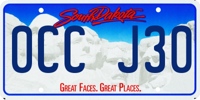 SD license plate 0CCJ30