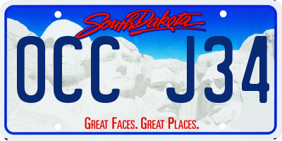 SD license plate 0CCJ34