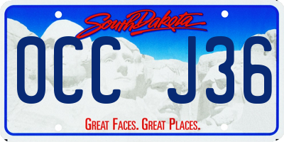 SD license plate 0CCJ36