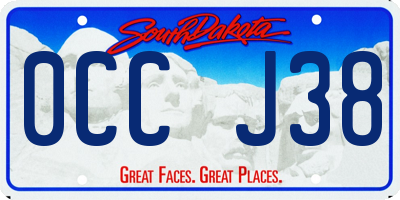 SD license plate 0CCJ38