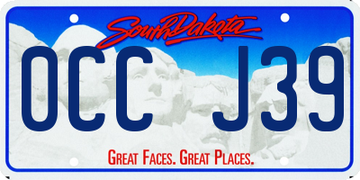 SD license plate 0CCJ39