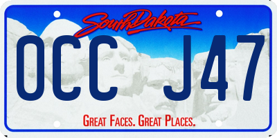 SD license plate 0CCJ47