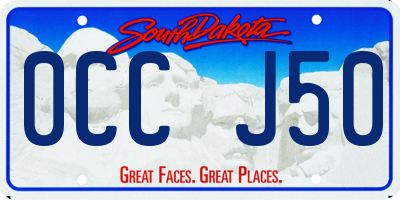 SD license plate 0CCJ50