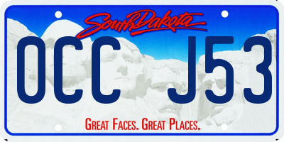 SD license plate 0CCJ53