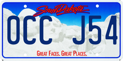 SD license plate 0CCJ54