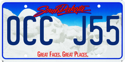 SD license plate 0CCJ55
