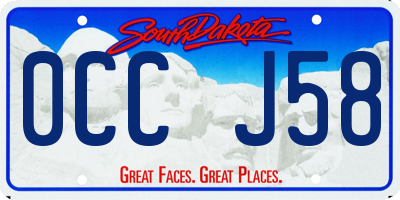 SD license plate 0CCJ58