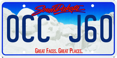 SD license plate 0CCJ60