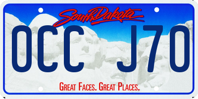 SD license plate 0CCJ70