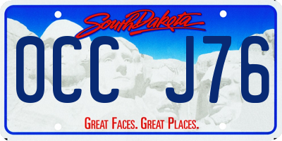 SD license plate 0CCJ76