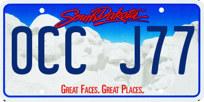 SD license plate 0CCJ77