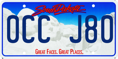 SD license plate 0CCJ80