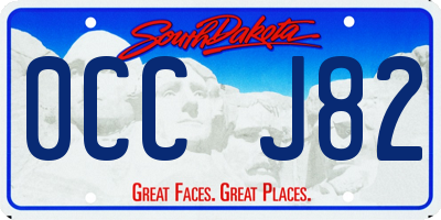 SD license plate 0CCJ82
