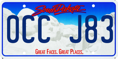 SD license plate 0CCJ83