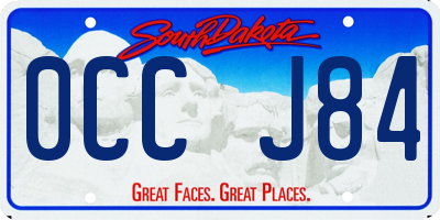 SD license plate 0CCJ84