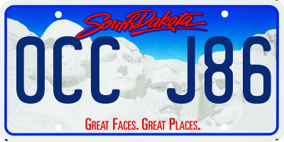 SD license plate 0CCJ86